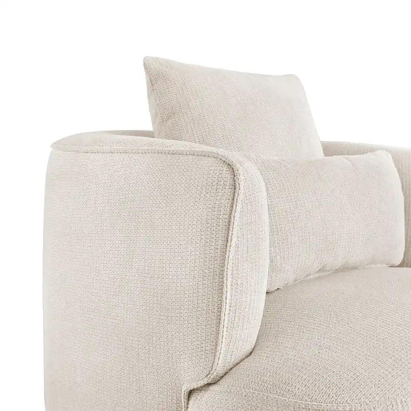 LUE BONA 2er-Set drehbarer Stoff-Akzentsessel aus Mischgewebe, moderner Fasssessel für das Wohnzimmer – 32.7 W x 32.7 D x 26.8 H