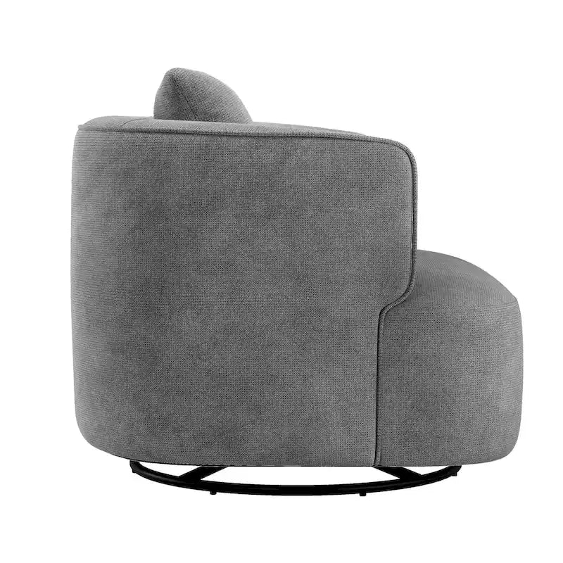 LUE BONA 2er-Set drehbarer Stoff-Akzentsessel aus Mischgewebe, moderner Fasssessel für das Wohnzimmer – 32.7 W x 32.7 D x 26.8 H