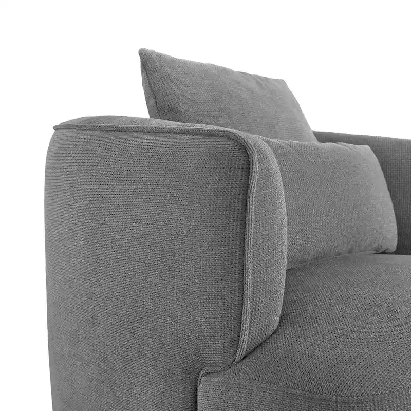 LUE BONA 2er-Set drehbarer Stoff-Akzentsessel aus Mischgewebe, moderner Fasssessel für das Wohnzimmer – 32.7 W x 32.7 D x 26.8 H