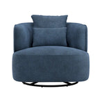 LUE BONA 2er-Set drehbarer Stoff-Akzentsessel aus Mischgewebe, moderner Fasssessel für das Wohnzimmer – 32.7 W x 32.7 D x 26.8 H