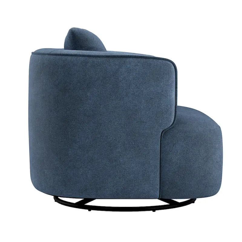 LUE BONA 2er-Set drehbarer Stoff-Akzentsessel aus Mischgewebe, moderner Fasssessel für das Wohnzimmer – 32.7 W x 32.7 D x 26.8 H
