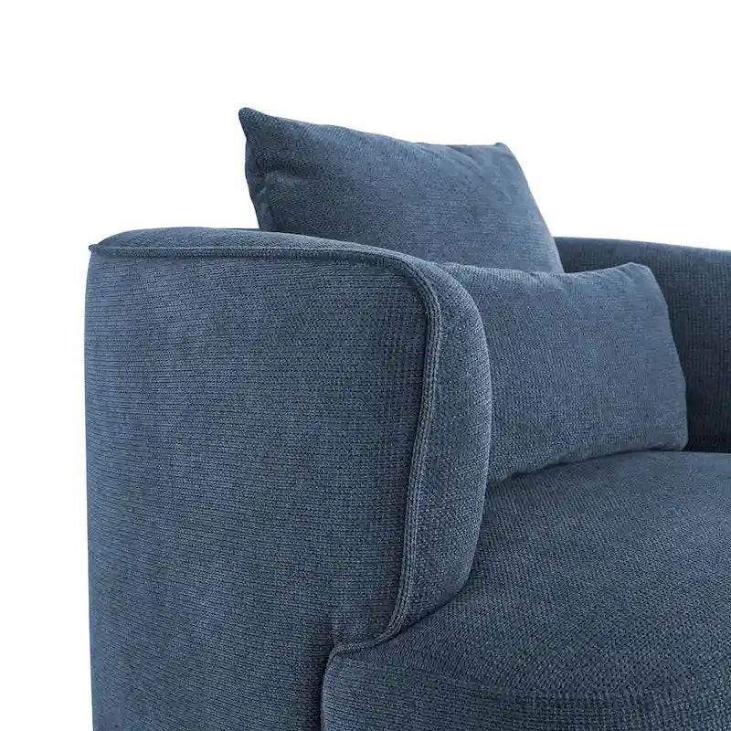 LUE BONA 2er-Set drehbarer Stoff-Akzentsessel aus Mischgewebe, moderner Fasssessel für das Wohnzimmer – 32.7 W x 32.7 D x 26.8 H