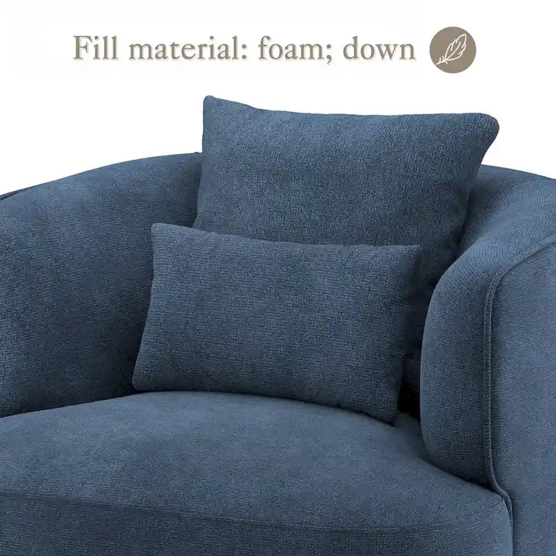 LUE BONA 2er-Set drehbarer Stoff-Akzentsessel aus Mischgewebe, moderner Fasssessel für das Wohnzimmer – 32.7 W x 32.7 D x 26.8 H