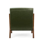 Glitzhome Set of 2 30.75H Mid-Century Modern PU Leather Accent Chairs with Cushion - 25.75W x 33.75D x 30.75H