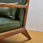 Glitzhome Set of 2 30.75H Mid-Century Modern PU Leather Accent Chairs with Cushion - 25.75W x 33.75D x 30.75H
