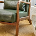 Glitzhome Set of 2 30.75H Mid-Century Modern PU Leather Accent Chairs with Cushion - 25.75W x 33.75D x 30.75H