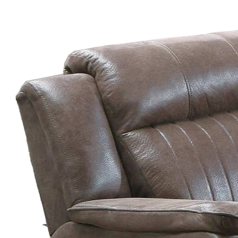 Handmatige stoffen relaxfauteuil met armleuningen met kussentop, bruin