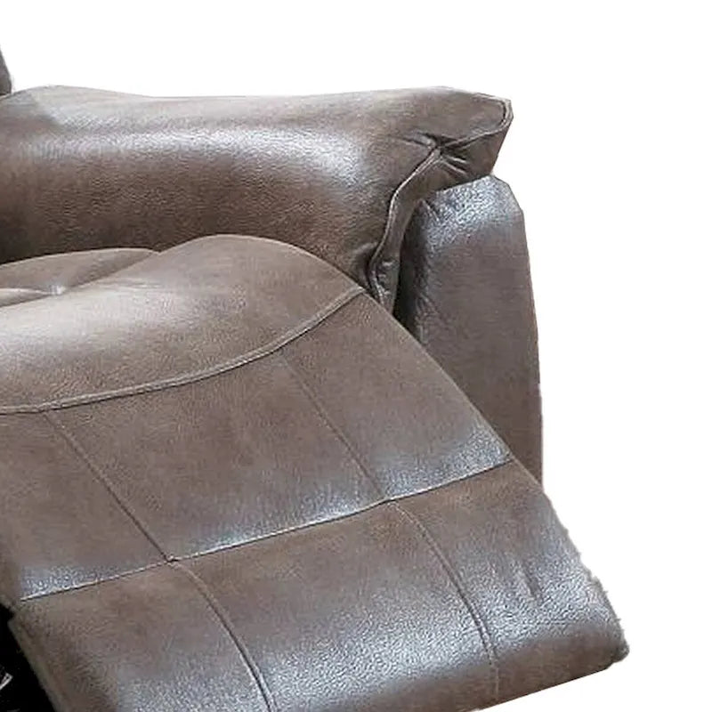 Handmatige stoffen relaxfauteuil met armleuningen met kussentop, bruin