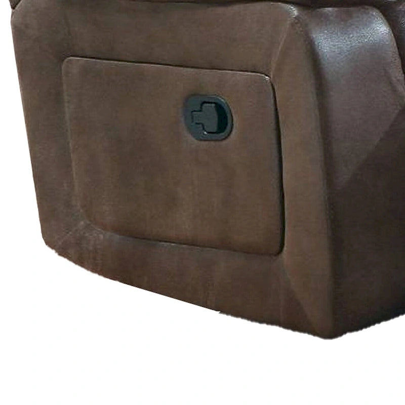 Handmatige stoffen relaxfauteuil met armleuningen met kussentop, bruin