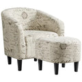 Yaheetech Contemporary Fabric Club Accent Chair and Ottoman Set
