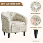 Yaheetech Contemporary Fabric Club Accent Chair and Ottoman Set