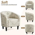 Yaheetech Contemporary Fabric Club Accent Chair and Ottoman Set