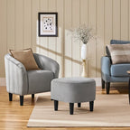 Yaheetech Contemporary Fabric Club Accent Chair and Ottoman Set