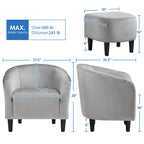 Yaheetech Contemporary Fabric Club Accent Chair and Ottoman Set