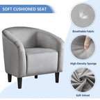 Yaheetech Contemporary Fabric Club Accent Chair and Ottoman Set