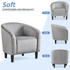 Yaheetech Contemporary Fabric Club Accent Chair and Ottoman Set