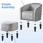 Yaheetech Contemporary Fabric Club Accent Chair and Ottoman Set