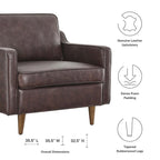 Impart Armsessel aus echtem Leder