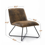 LUE BONA Mid Century Faux Leather Accent Chair With Adjustable Backrest - 31.5 H X 22.2 W X 23.6 D