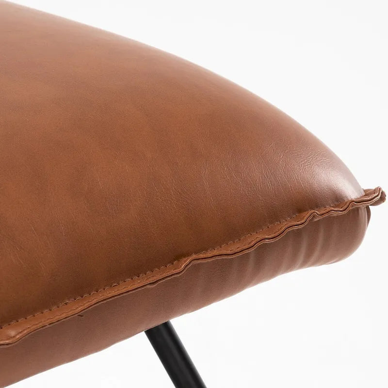LUE BONA Mid Century Faux Leather Accent Chair With Adjustable Backrest - 31.5 H X 22.2 W X 23.6 D