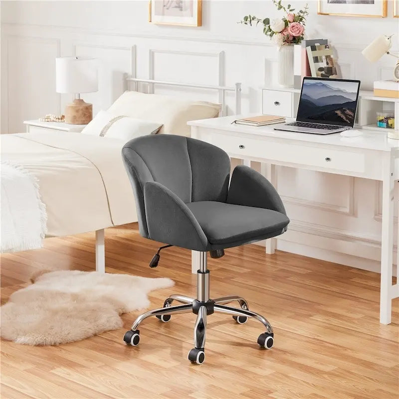 Modern Swivel Rolling Desk Chair Makeup Vanity Chair for Home Office