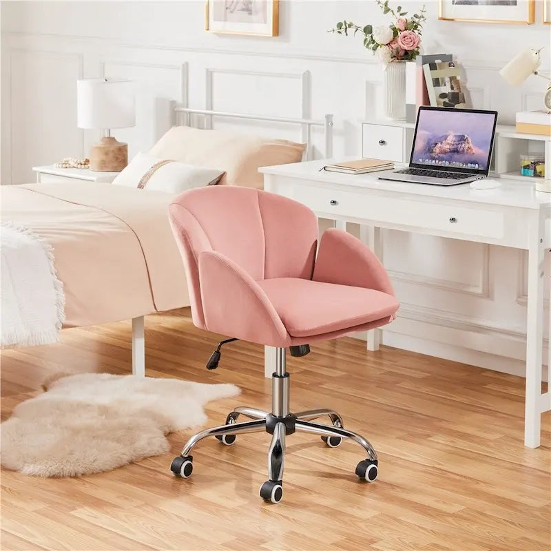 Modern Swivel Rolling Desk Chair Makeup Vanity Chair for Home Office