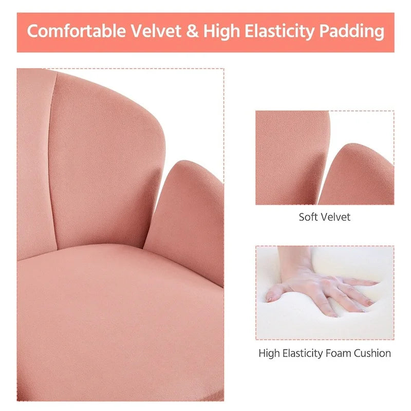 Modern Swivel Rolling Desk Chair Makeup Vanity Chair for Home Office
