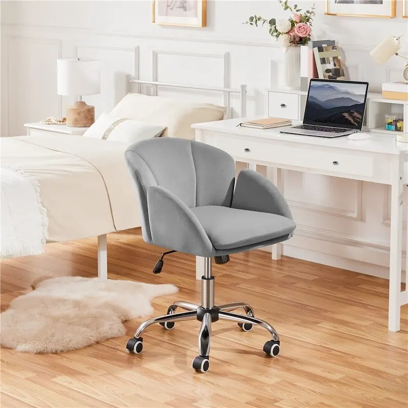 Modern Swivel Rolling Desk Chair Makeup Vanity Chair for Home Office