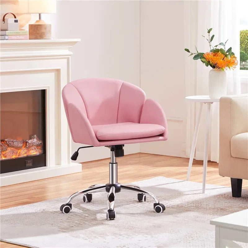 Modern Swivel Rolling Desk Chair Makeup Vanity Chair for Home Office