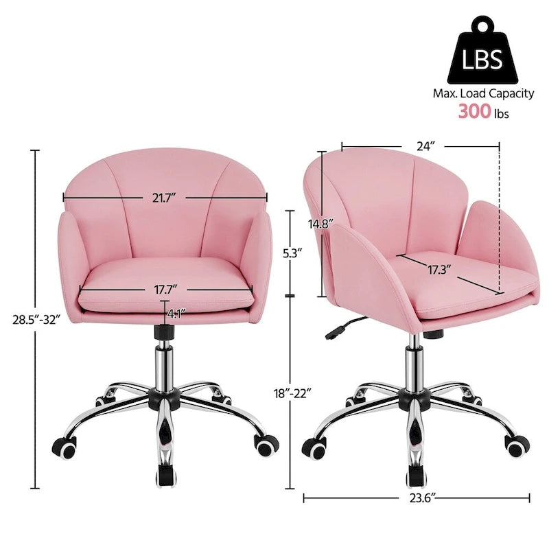 Modern Swivel Rolling Desk Chair Makeup Vanity Chair for Home Office