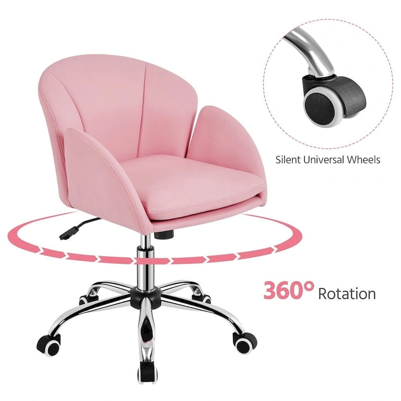 Modern Swivel Rolling Desk Chair Makeup Vanity Chair for Home Office
