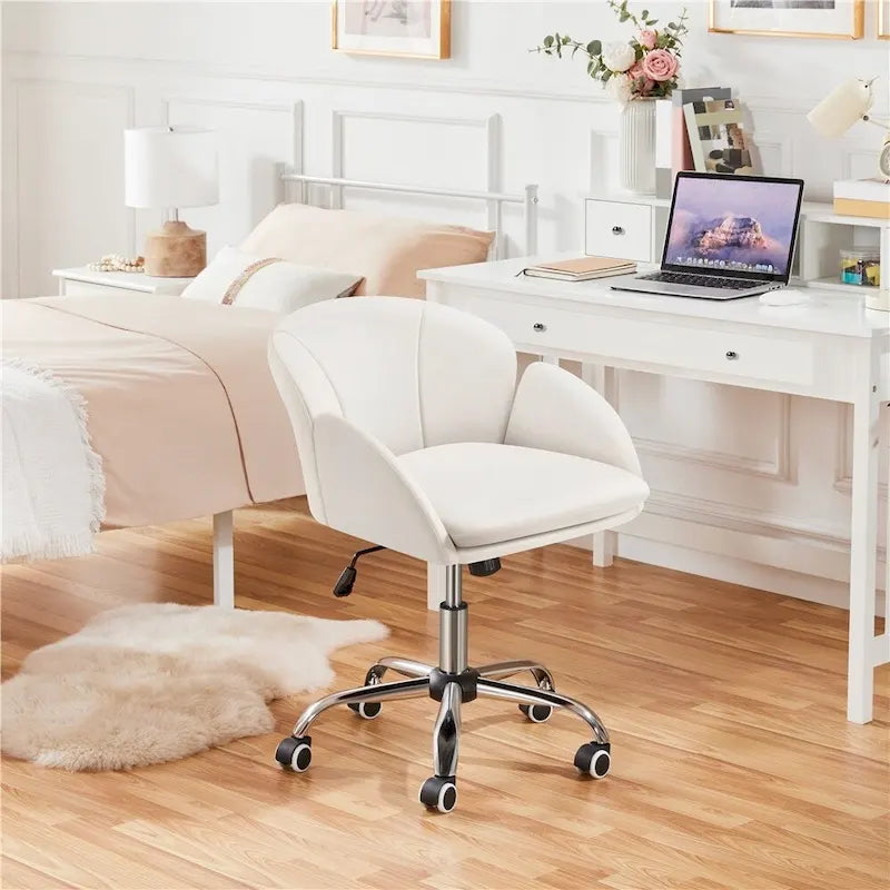 Modern Swivel Rolling Desk Chair Makeup Vanity Chair for Home Office