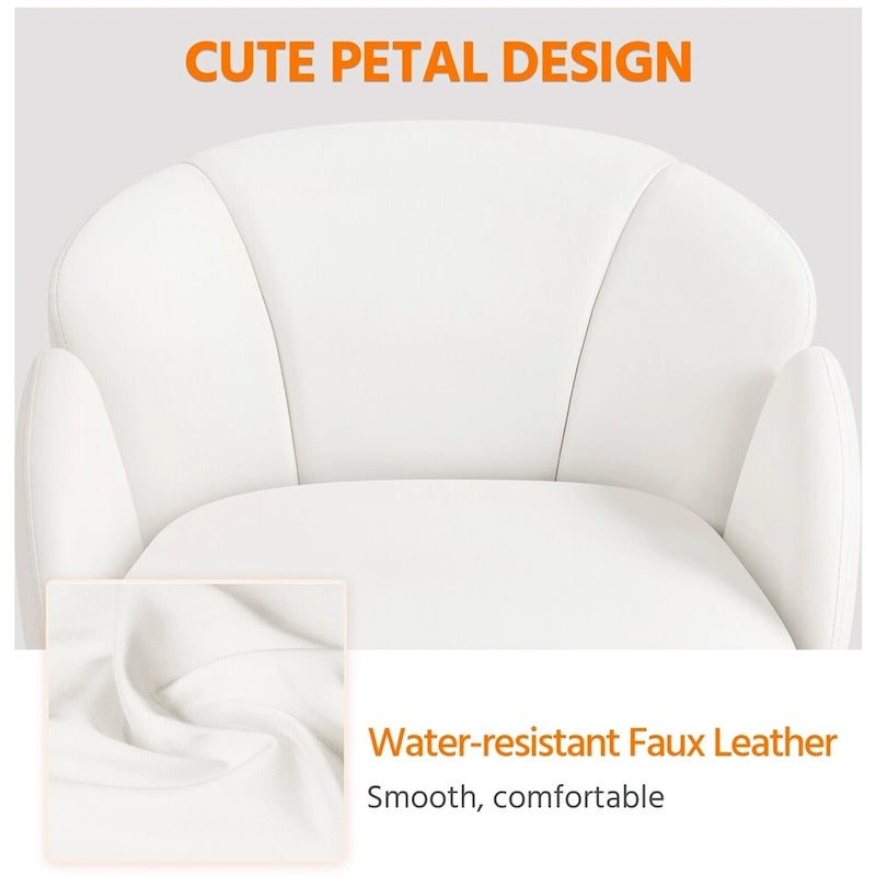 Modern Swivel Rolling Desk Chair Makeup Vanity Chair for Home Office