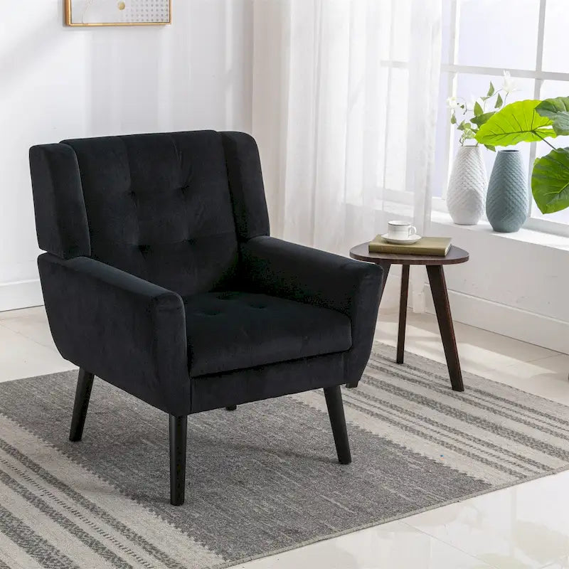 Sillón decorativo ergonómico de terciopelo suave para la sala de estar