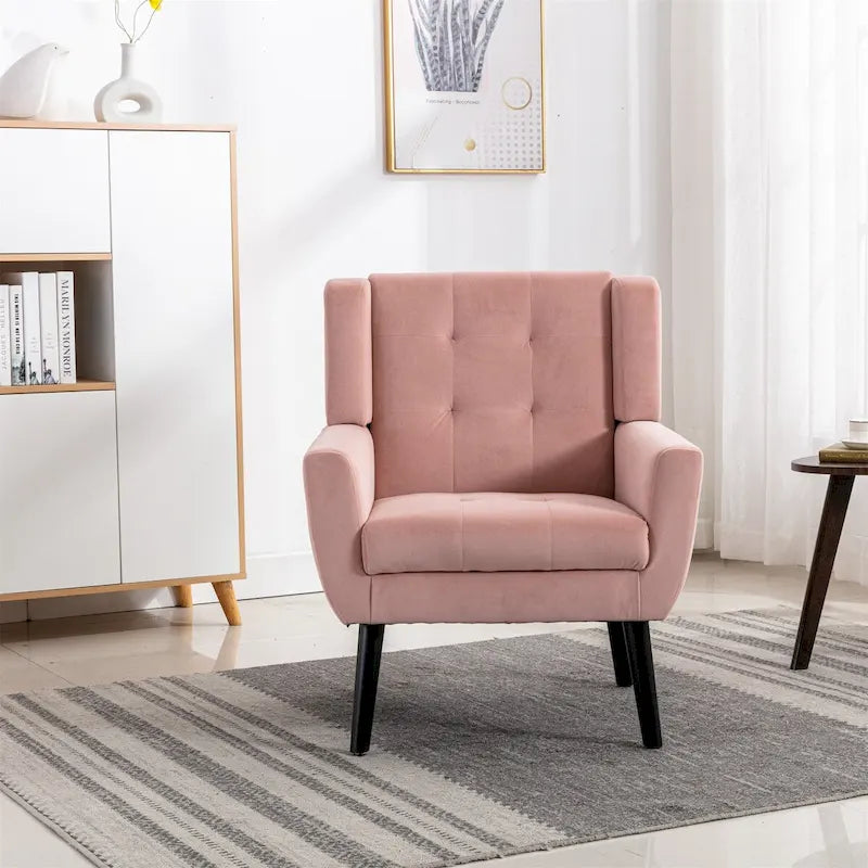 Sillón decorativo ergonómico de terciopelo suave para la sala de estar