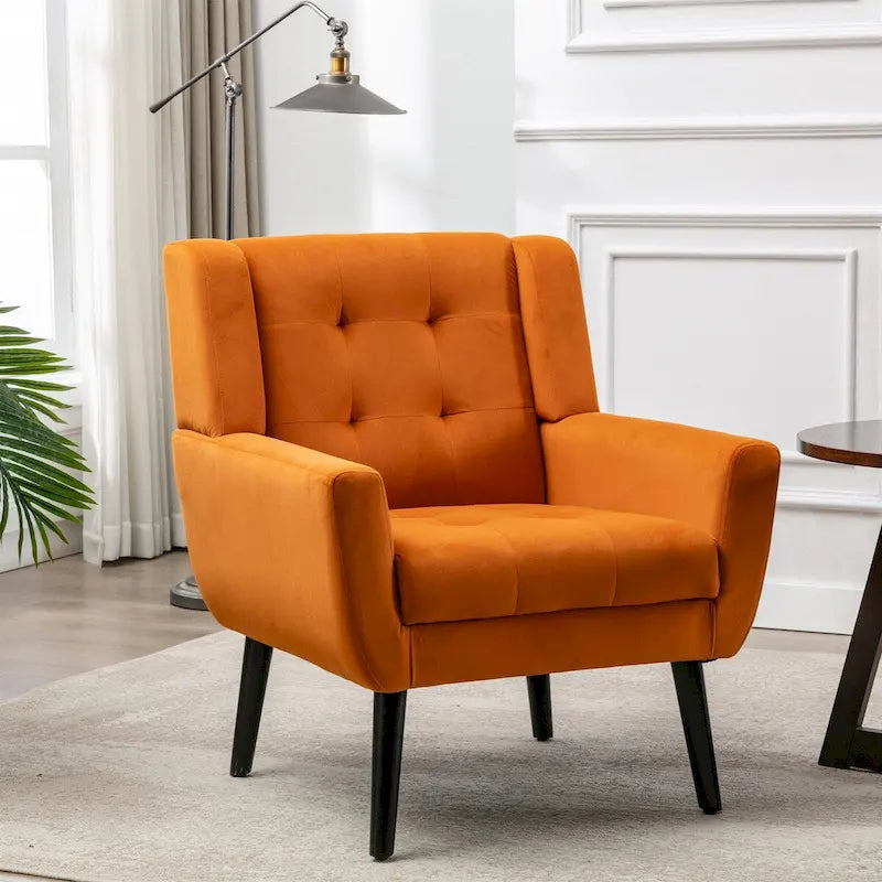 Sillón decorativo ergonómico de terciopelo suave para la sala de estar