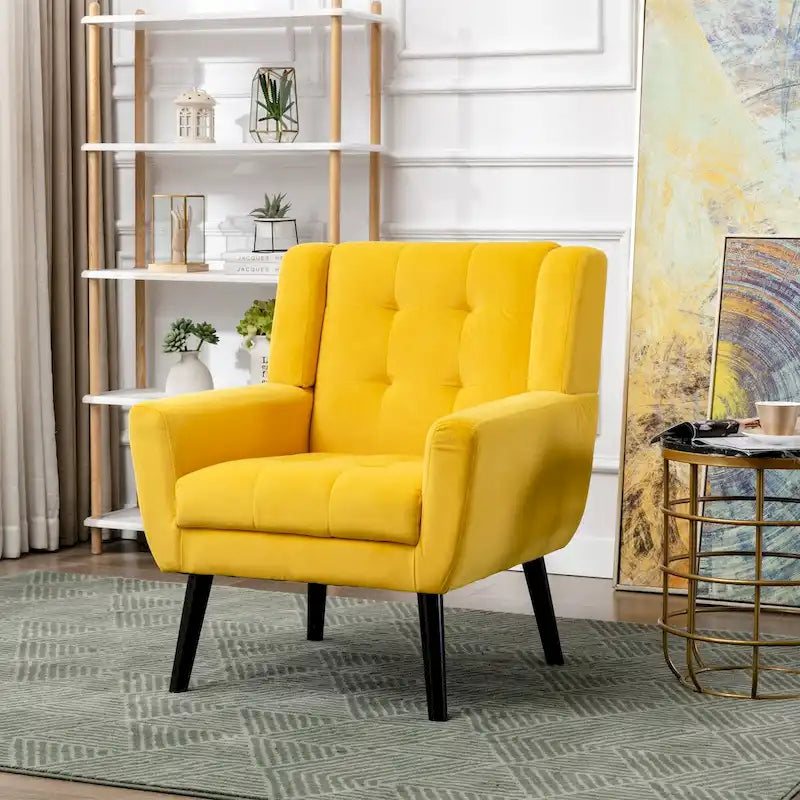 Sillón decorativo ergonómico de terciopelo suave para la sala de estar