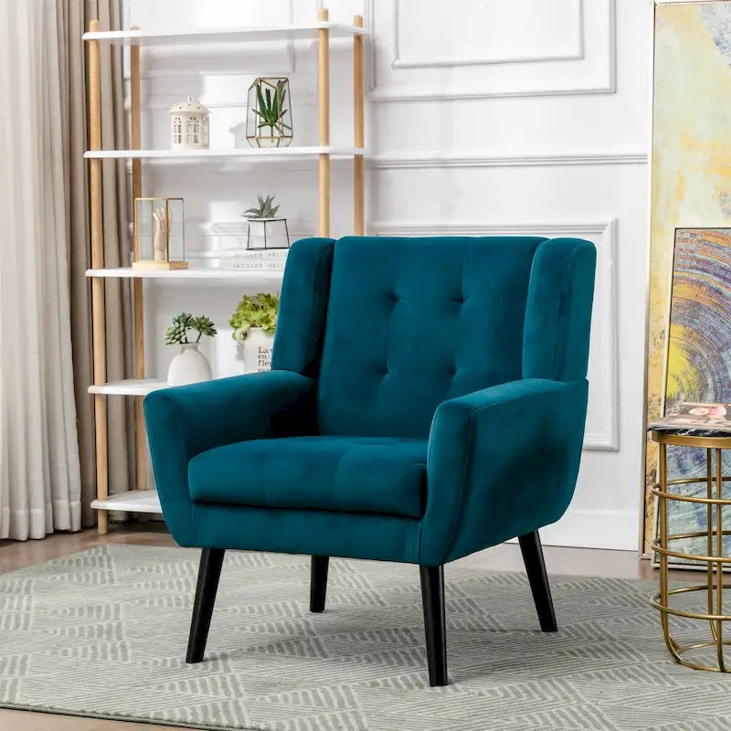 Sillón decorativo ergonómico de terciopelo suave para la sala de estar