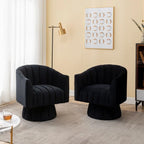 SEYNAR moderner Glamour-Akzentstuhl aus Samt mit runder, um 360 Grad drehbarer Polsterung, Fassonsessel, 2er-Set