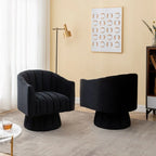 SEYNAR moderner Glamour-Akzentstuhl aus Samt mit runder, um 360 Grad drehbarer Polsterung, Fassonsessel, 2er-Set