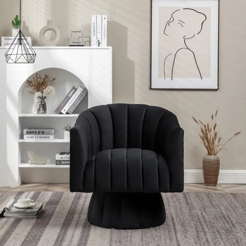 SEYNAR moderner Glamour-Akzentstuhl aus Samt mit runder, um 360 Grad drehbarer Polsterung, Fassonsessel, 2er-Set