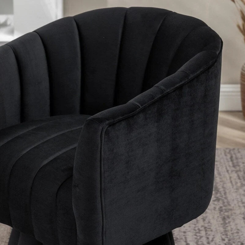 SEYNAR moderner Glamour-Akzentstuhl aus Samt mit runder, um 360 Grad drehbarer Polsterung, Fassonsessel, 2er-Set