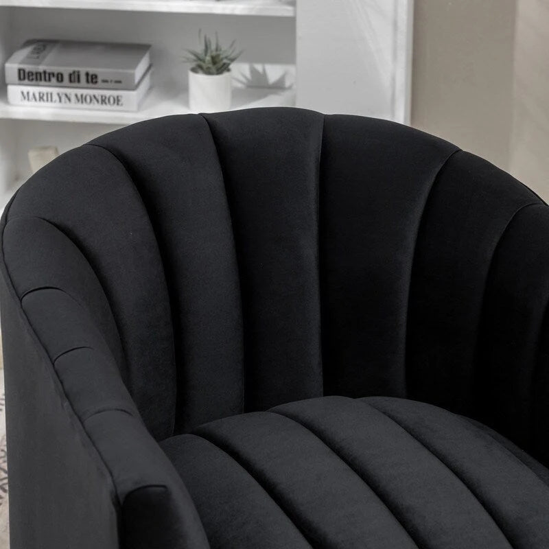 SEYNAR moderner Glamour-Akzentstuhl aus Samt mit runder, um 360 Grad drehbarer Polsterung, Fassonsessel, 2er-Set