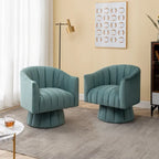 SEYNAR moderner Glamour-Akzentstuhl aus Samt mit runder, um 360 Grad drehbarer Polsterung, Fassonsessel, 2er-Set