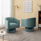 SEYNAR moderner Glamour-Akzentstuhl aus Samt mit runder, um 360 Grad drehbarer Polsterung, Fassonsessel, 2er-Set