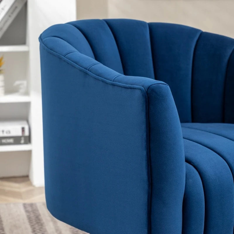 SEYNAR moderner Glamour-Akzentstuhl aus Samt mit runder, um 360 Grad drehbarer Polsterung, Fassonsessel, 2er-Set