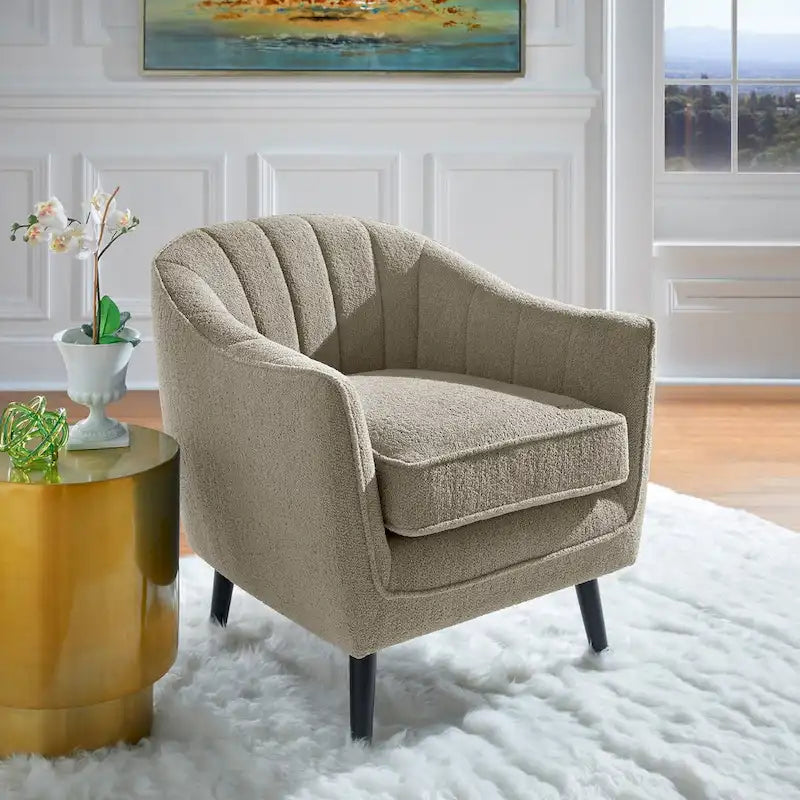 iNSPIRE Q Classic Neath Orta Yüzyıl Kanal Kapitoneli Vurgulu Koltuk, Çıkarılabilir Minder Kılıfı