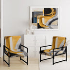 Designart Glam Gold And Black Expression IV Upholstered Modern & Contemporary Accent Chair and Modern & Contemporary Arm Chair