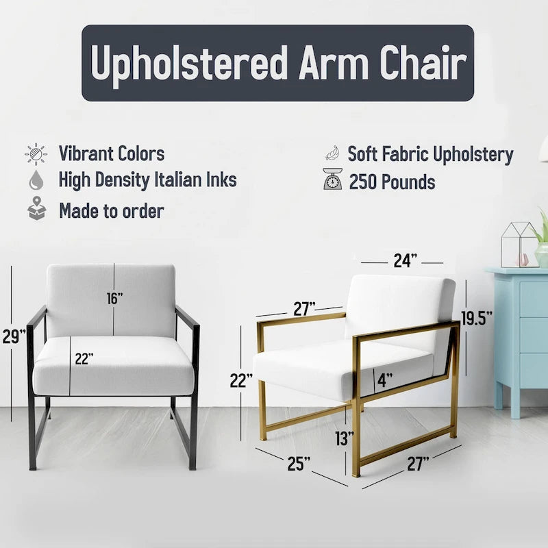 Designart Glam Gold And Black Expression IV Upholstered Modern & Contemporary Accent Chair and Modern & Contemporary Arm Chair