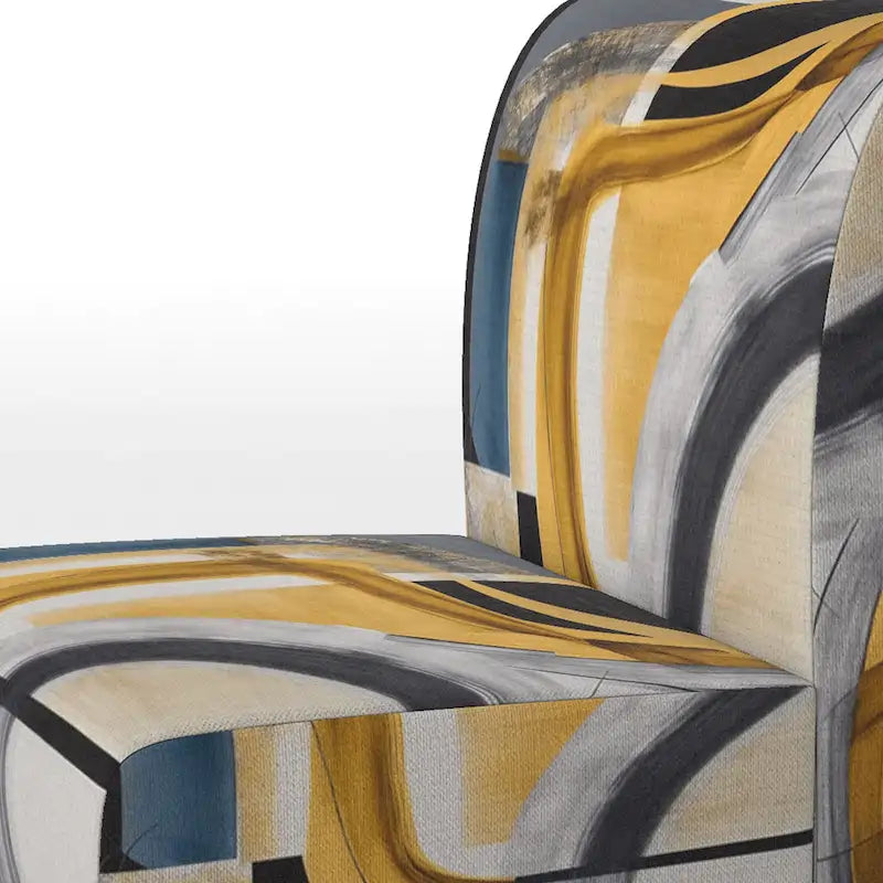 Designart Glam Gold And Black Expression IV Upholstered Modern & Contemporary Accent Chair and Modern & Contemporary Arm Chair